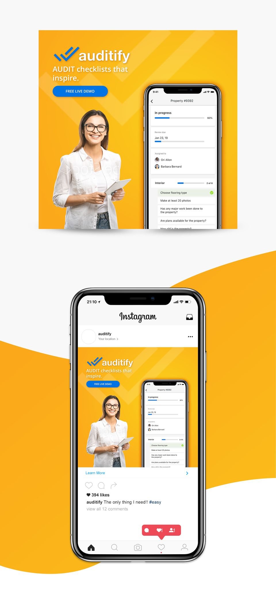 Auditify — App Landing Page - Graphic Design