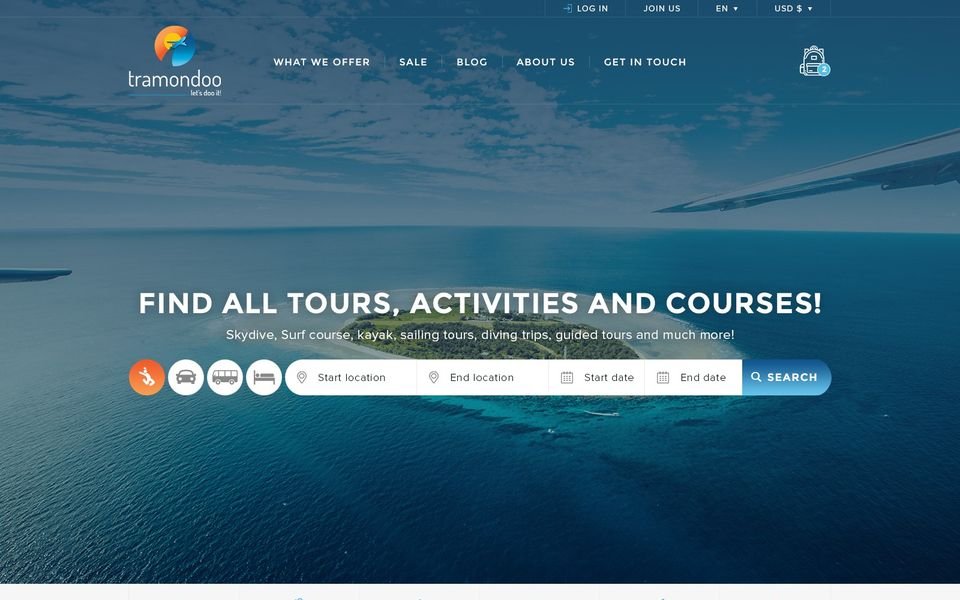 Tramondoo — Travel Website - Graphic Design