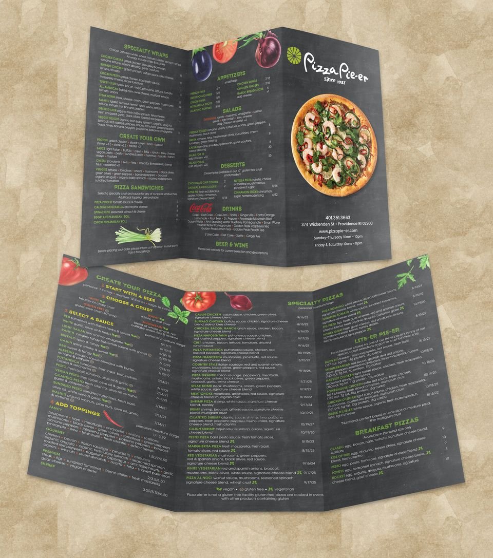 Pizza Restaurant — Tri-fold Menu - Graphic Design