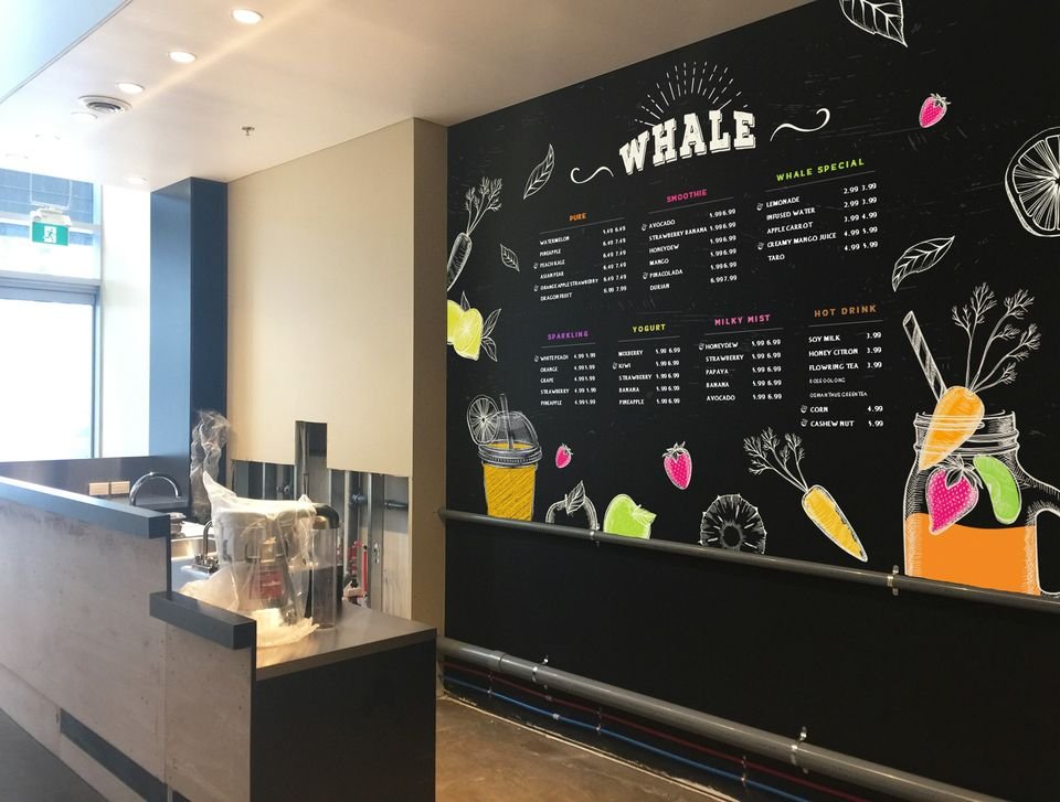Whale — Chalkboard Menu Illustration - Graphic Design