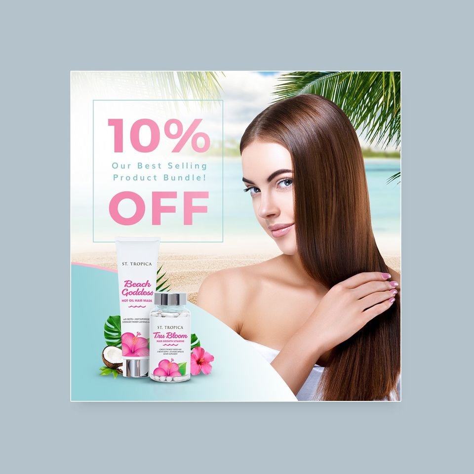 St. Tropica — Hair Mask Promo - Graphic Design