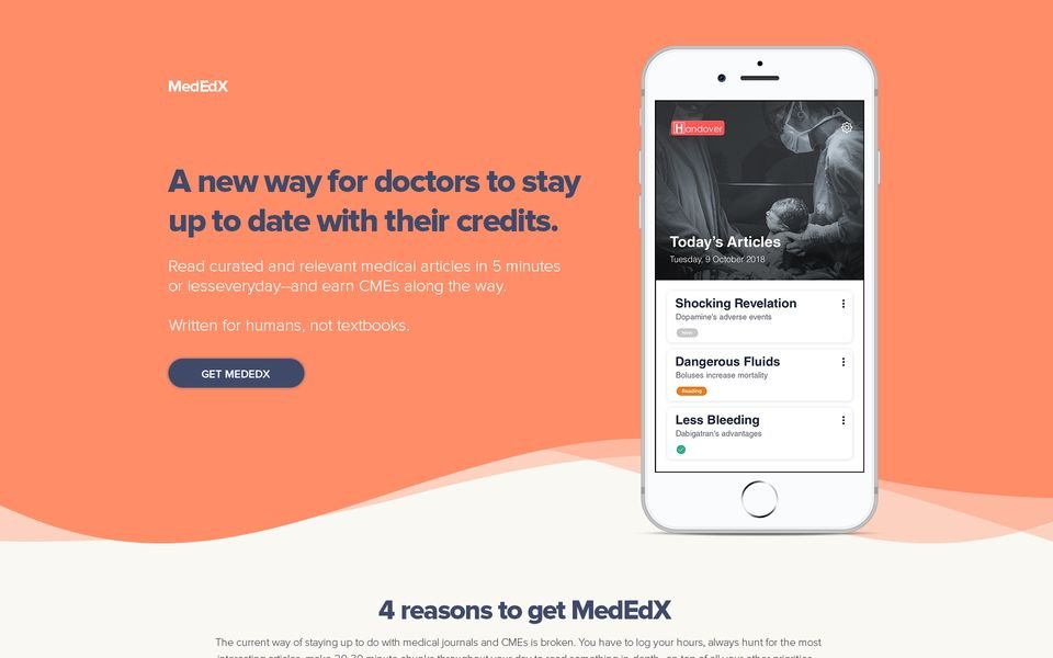 MedEdX — Landing Page - Graphic Design