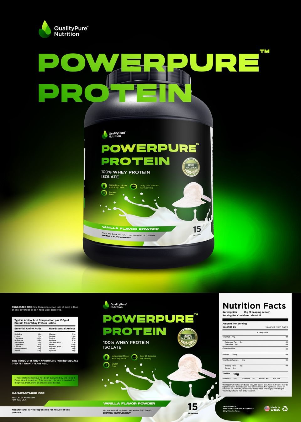 PowerPure Protein — Product Label - Graphic Design