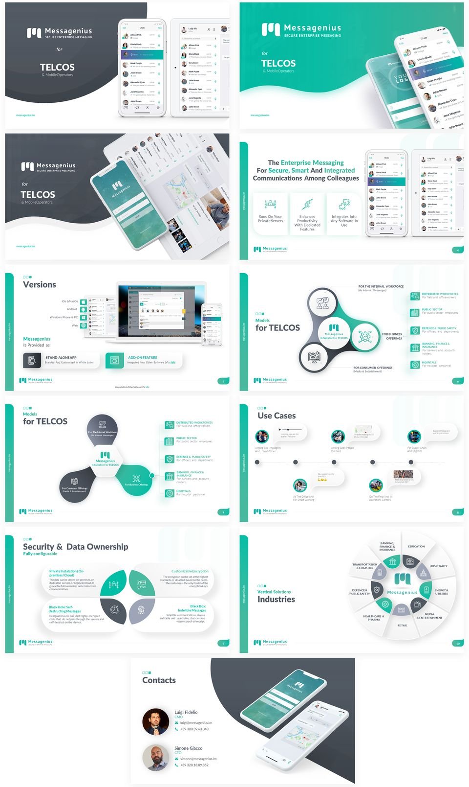 Messagenius — Telecom Presentation Deck - Graphic Design