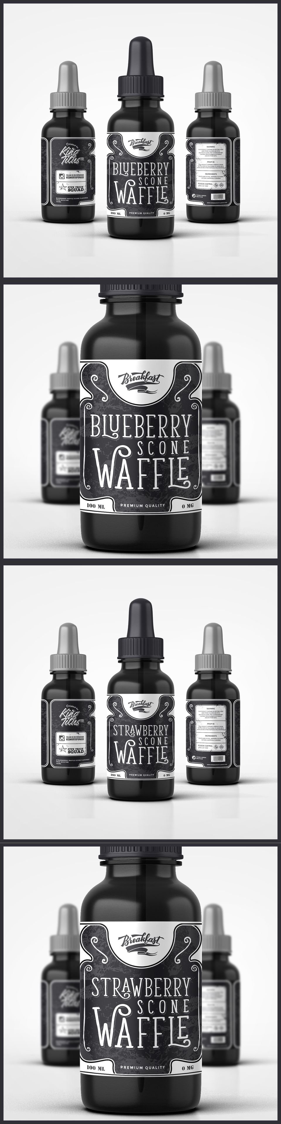 Waffle Flavours — Dropper Bottle Labels - Graphic Design
