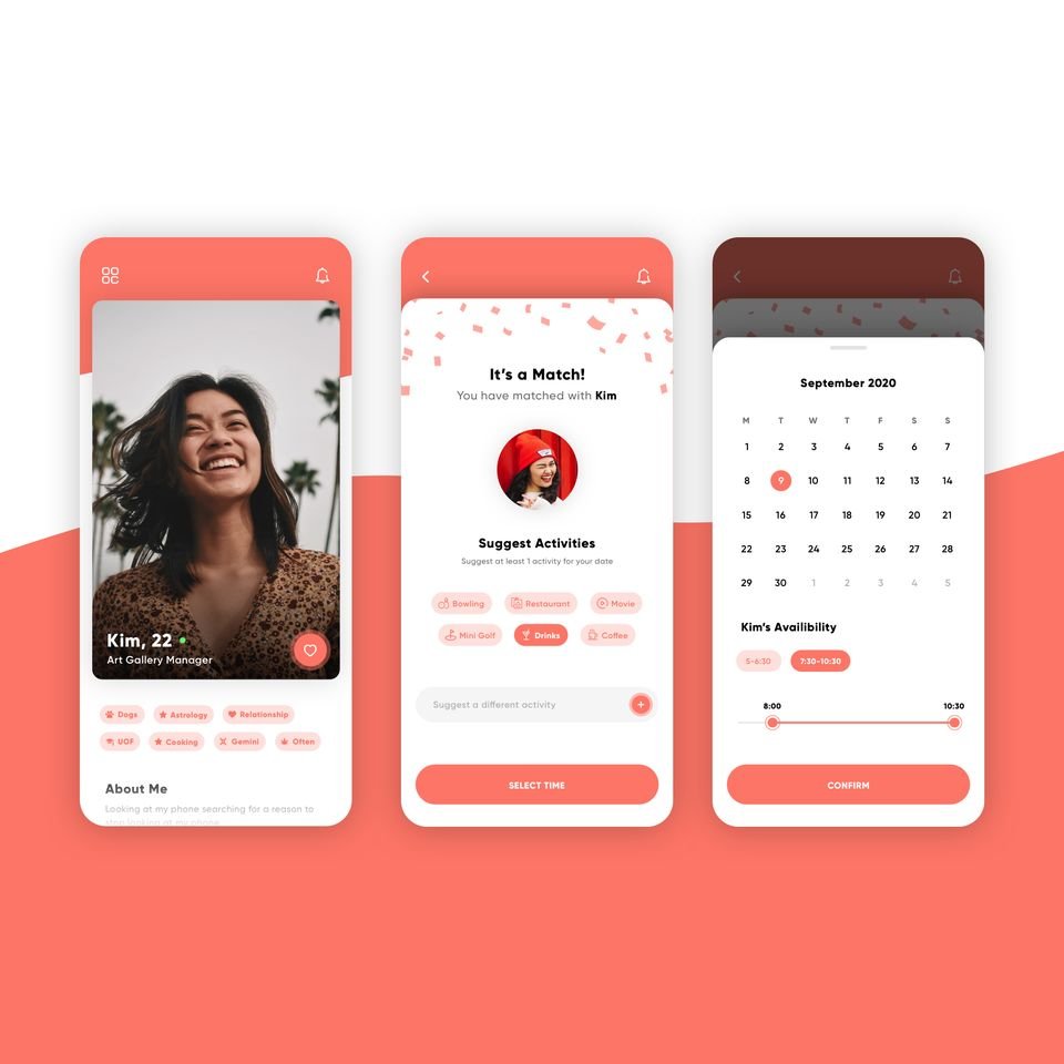 Dating App — Match Screens - Graphic Design