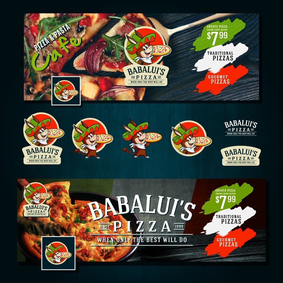 Babalui's Pizza — Banners & Mascot - Graphic Design
