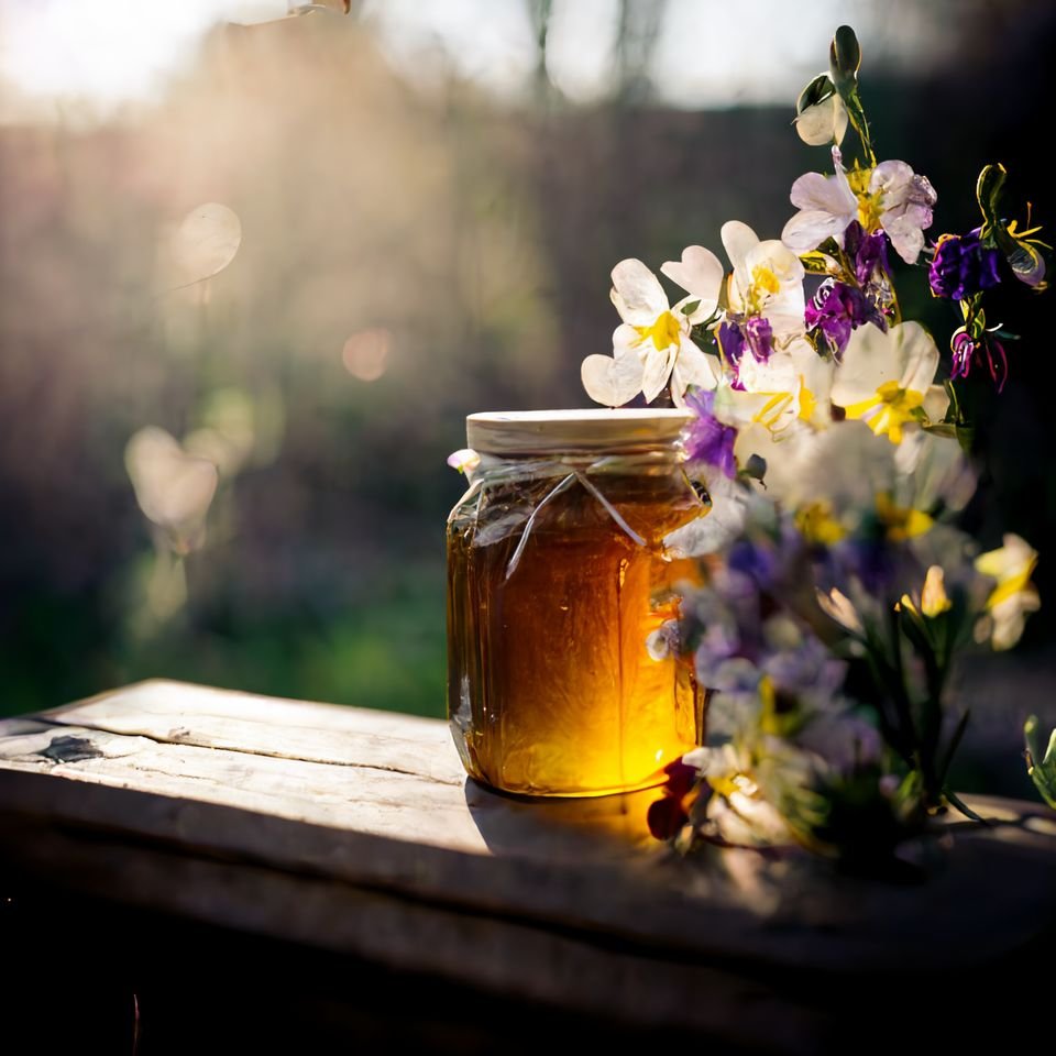 Organic honey jar - AI Art