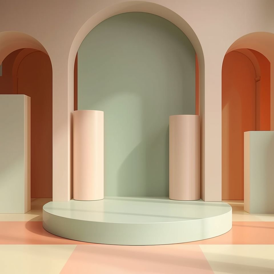 Pastel architectural shapes - AI Art